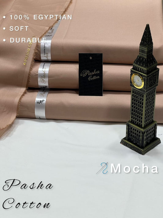Pasha  Mocha Premium Plus Eggplant Soft Cotton Unstitched Men’s Suit